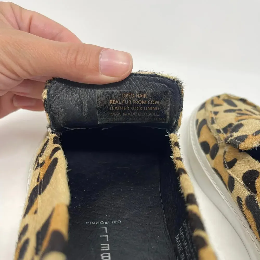 Jeffrey Campbell Calf Hair Leopard Print SKIP-FUR‎ Leather Slip-On Sneakers